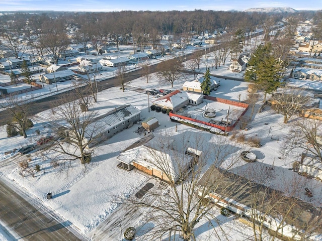 view of snowy aerial view