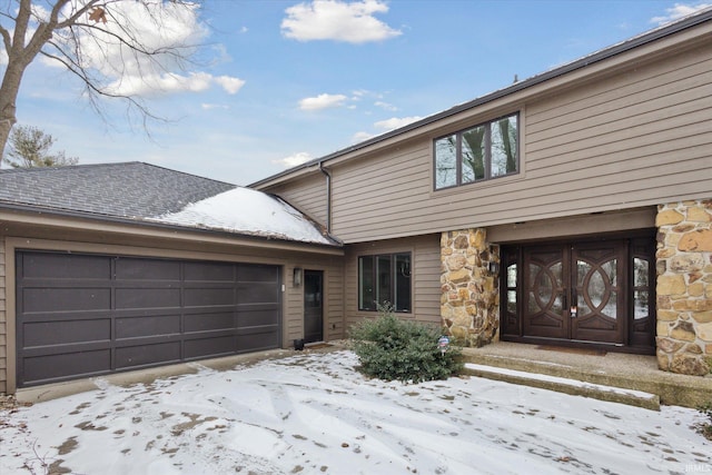 view of front of house with a garage