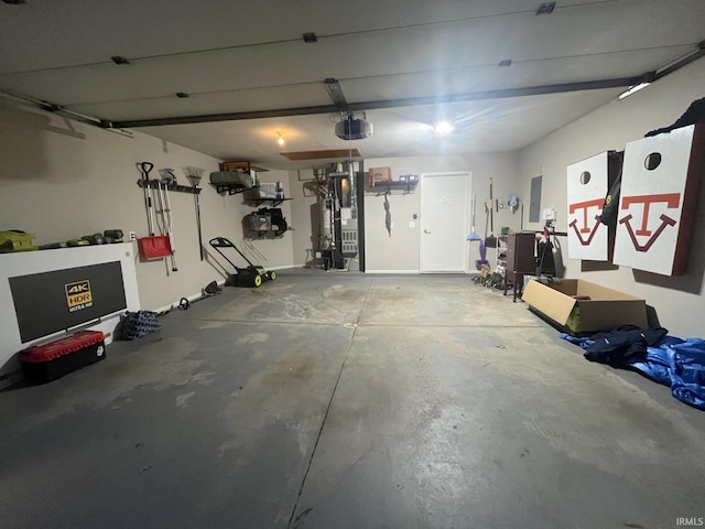 garage with electric panel