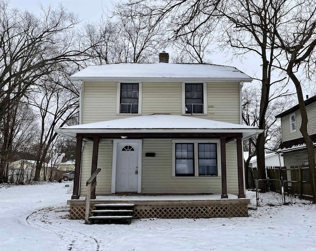 front facade featuring covered porch