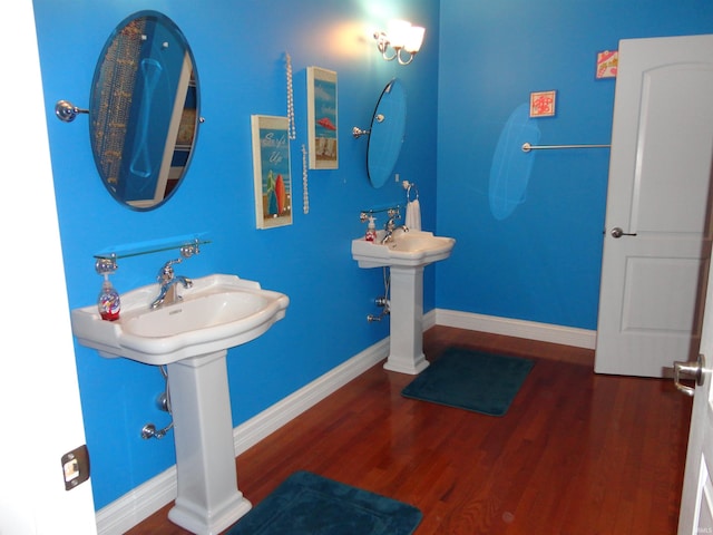 bathroom featuring hardwood / wood-style floors