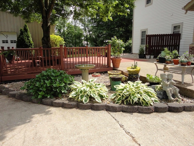 view of yard featuring a deck