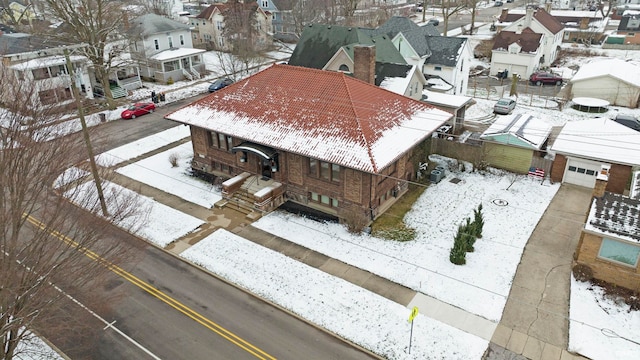 view of snowy aerial view