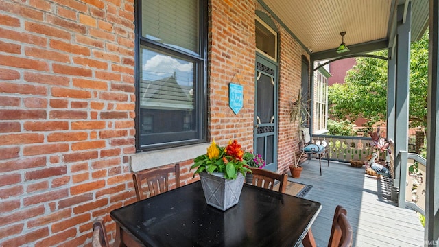 wooden deck with covered porch