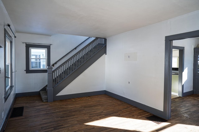 interior space featuring dark hardwood / wood-style floors