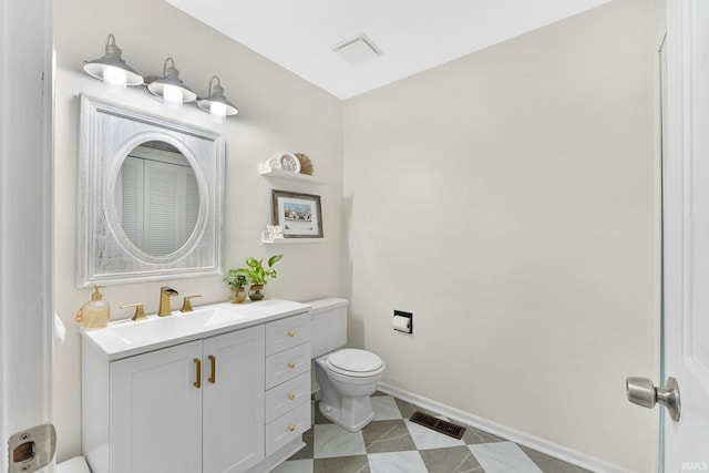 bathroom featuring toilet and vanity