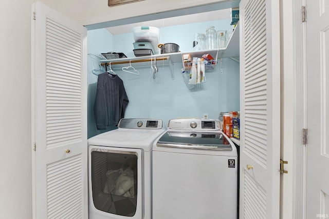 laundry room featuring washer and dryer