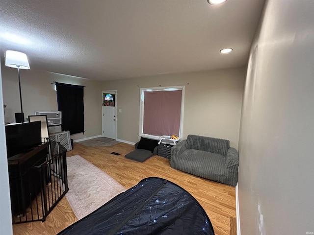 living room with hardwood / wood-style flooring