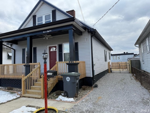 bungalow-style home with a porch