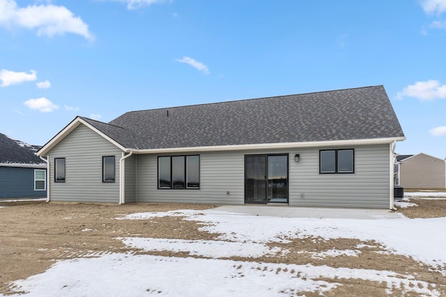 view of snow covered property