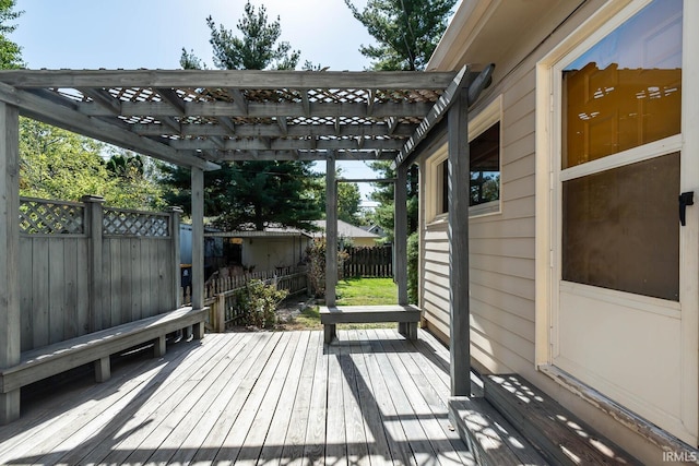 deck with a pergola