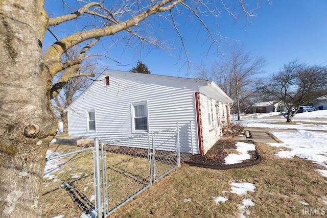 view of snow covered exterior