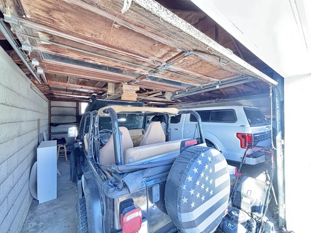 view of garage