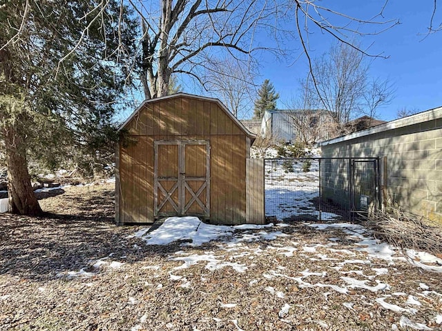 view of snow covered structure