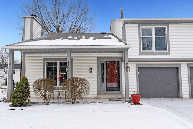 view of front of home with a garage