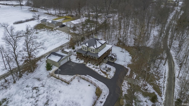 view of snowy aerial view