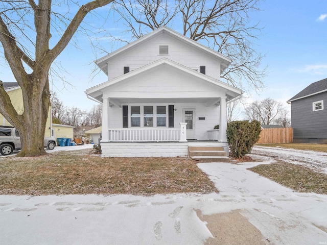 bungalow-style house with a porch