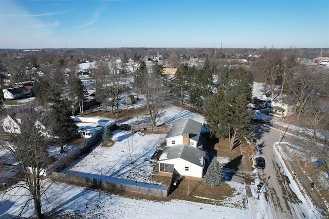 view of snowy aerial view