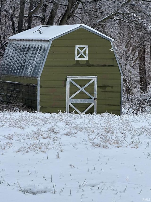 view of snow covered structure