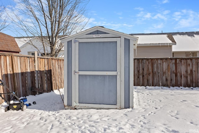 view of snow covered structure