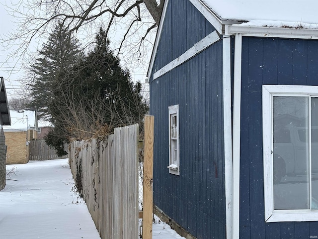 view of snowy exterior