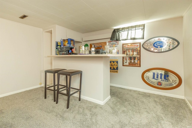 bar with light colored carpet