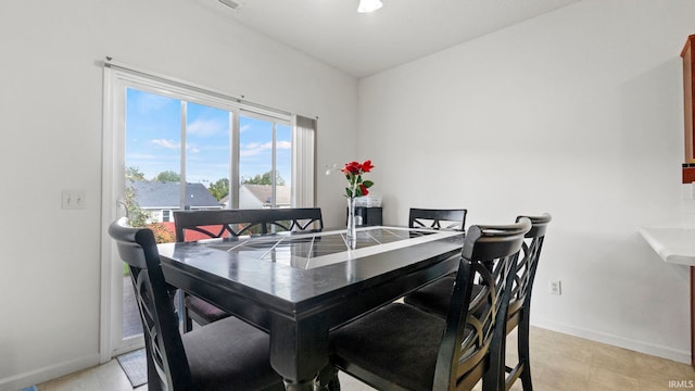 view of dining area