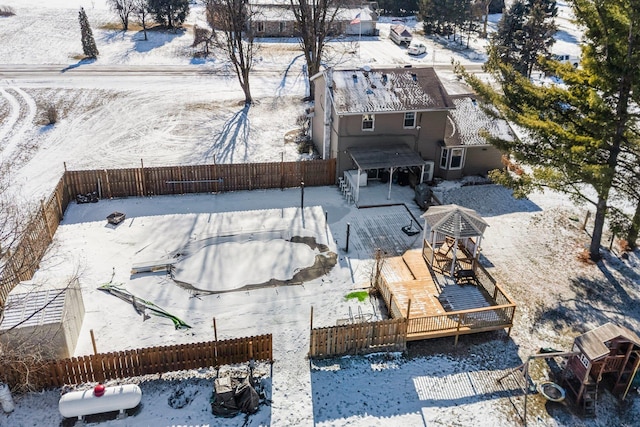 view of snowy aerial view