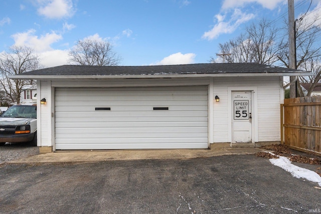 view of garage