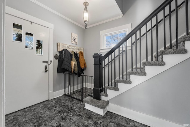 foyer with crown molding