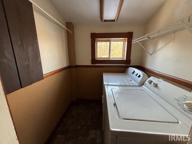 clothes washing area featuring washer and clothes dryer