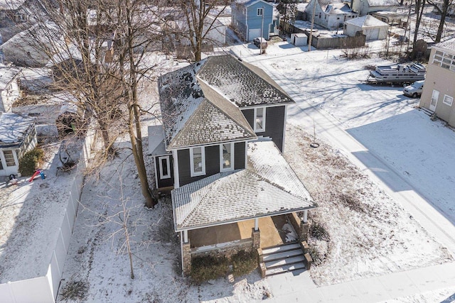 view of snowy aerial view