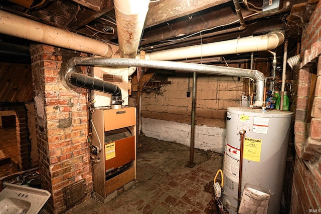 utilities featuring heating unit and water heater