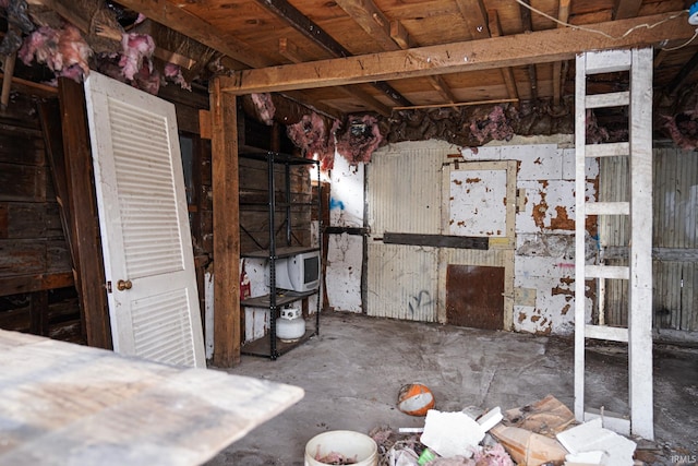 interior space with concrete floors