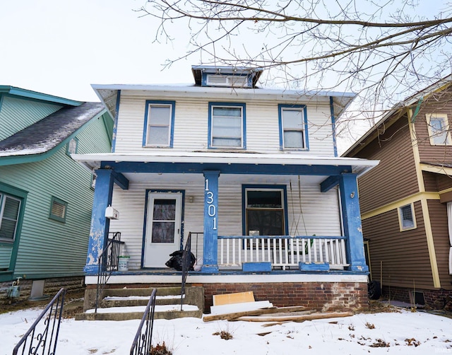 front of property with a porch