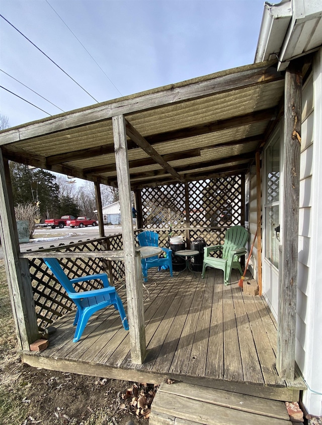 view of wooden deck