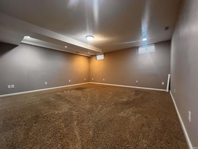 basement featuring carpet