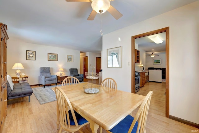 dining room featuring light wood-type flooring