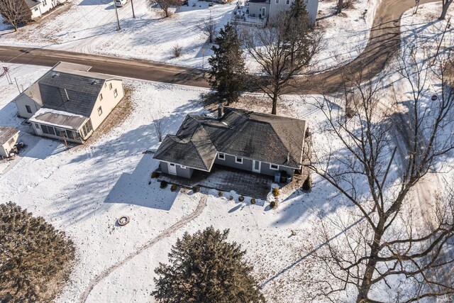 view of snowy aerial view