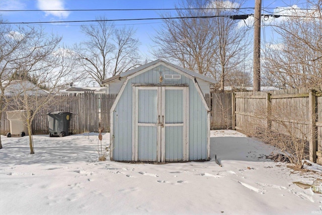 view of snow covered structure