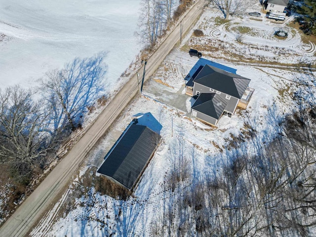 view of snowy aerial view