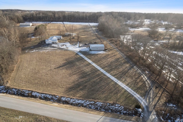 aerial view featuring a rural view