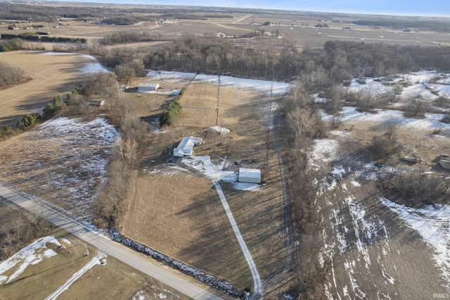 bird's eye view featuring a rural view