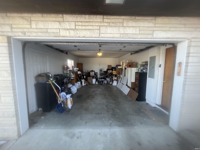 garage with electric panel