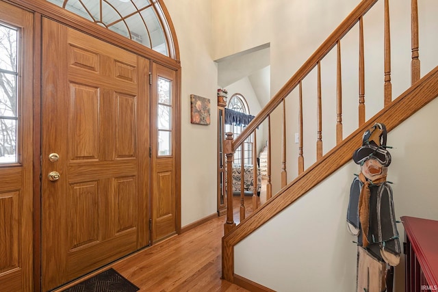 foyer entrance featuring light hardwood / wood-style floors