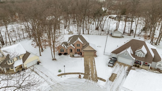 view of snowy aerial view