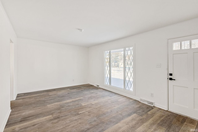 entryway featuring dark wood-type flooring