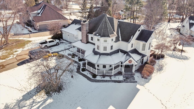 view of snowy aerial view