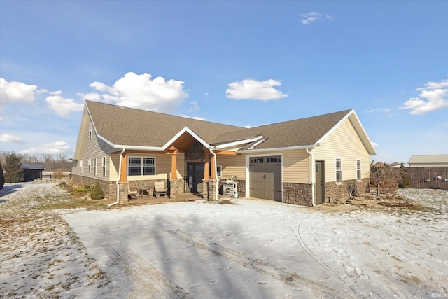 view of front of house with a garage