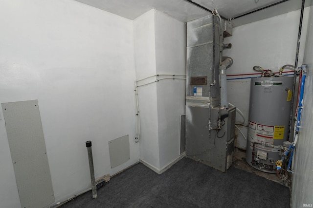 utilities featuring heating unit and gas water heater